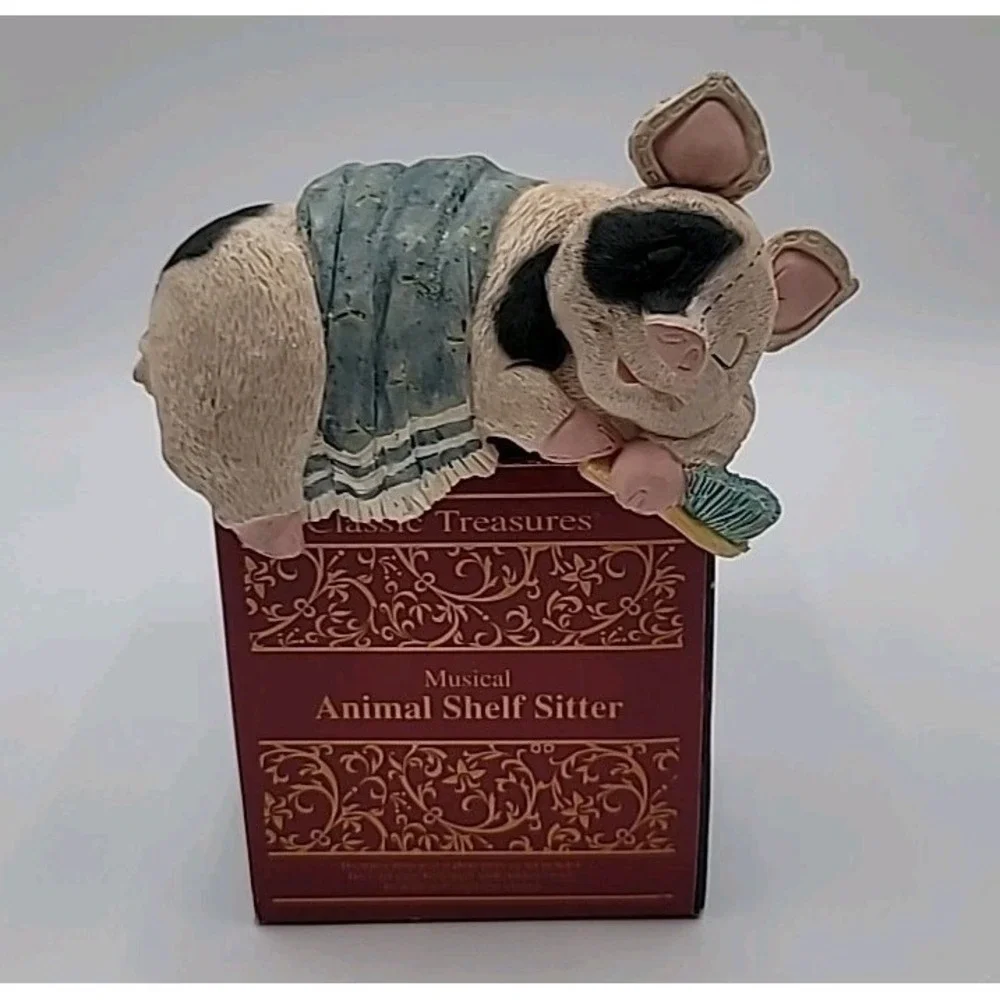 VTG Musical Pig on the Shelf Hanger (Close To You) Resin Musical‎ Shelf Sitter